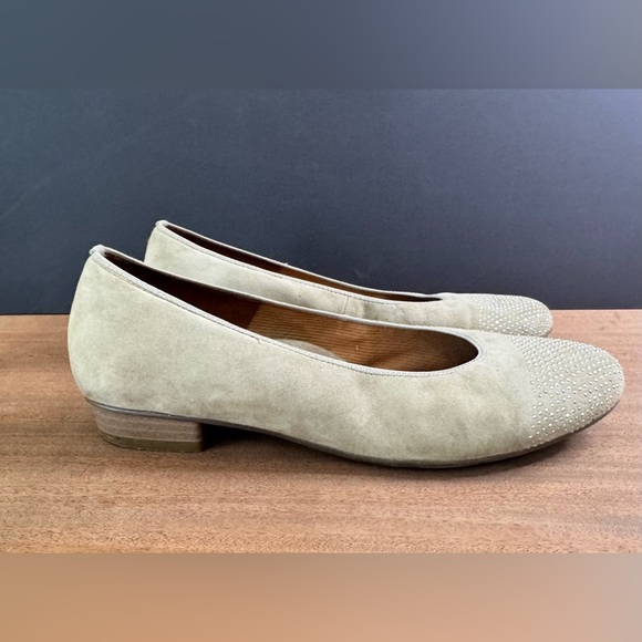 Women’s Ara Beck Ballet Flat Sequins Suede Cushioned Footbed Slip-on Heel - Picture 4 of 11